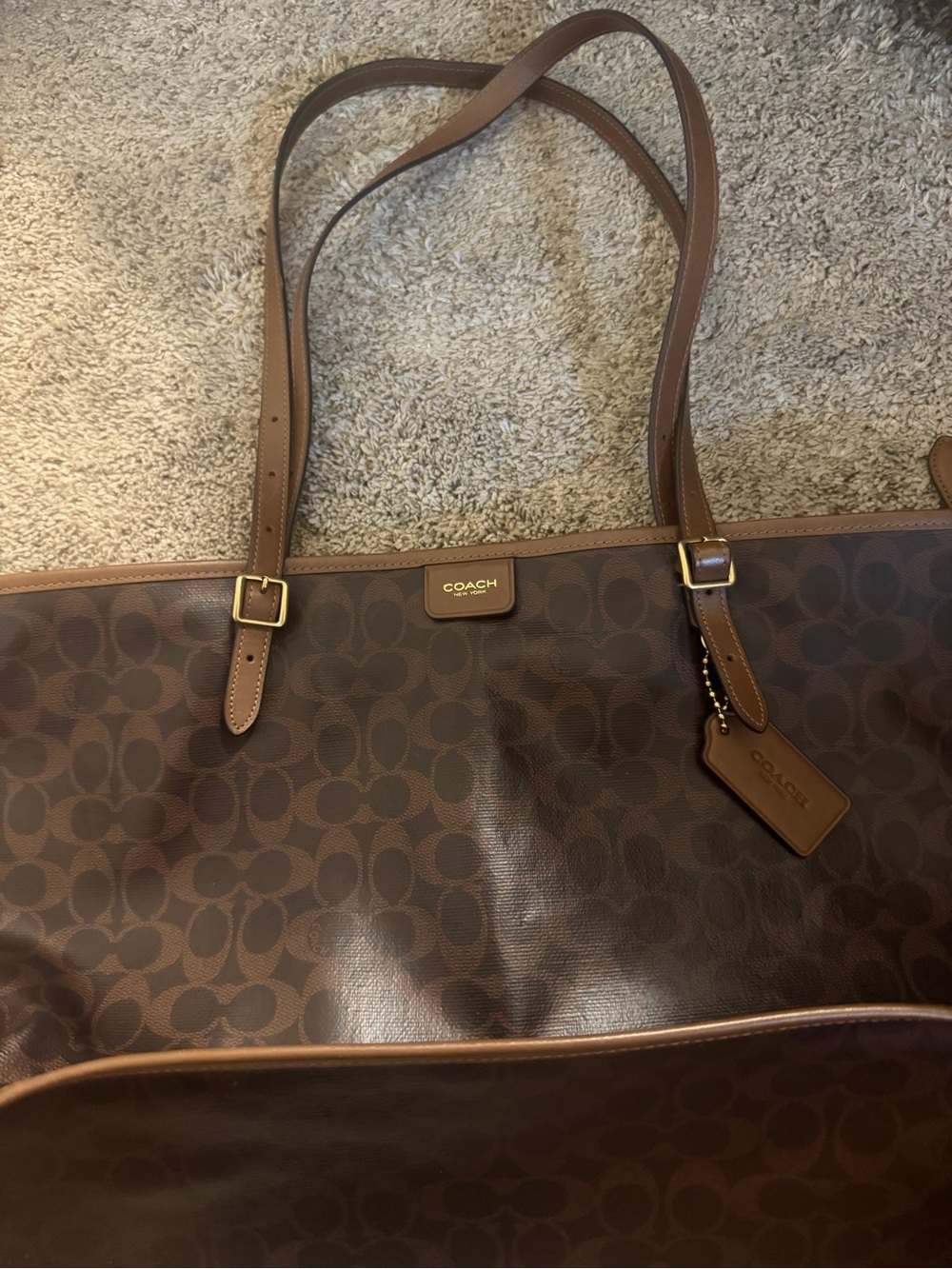 Coach Signature Canvas Taxi Tote